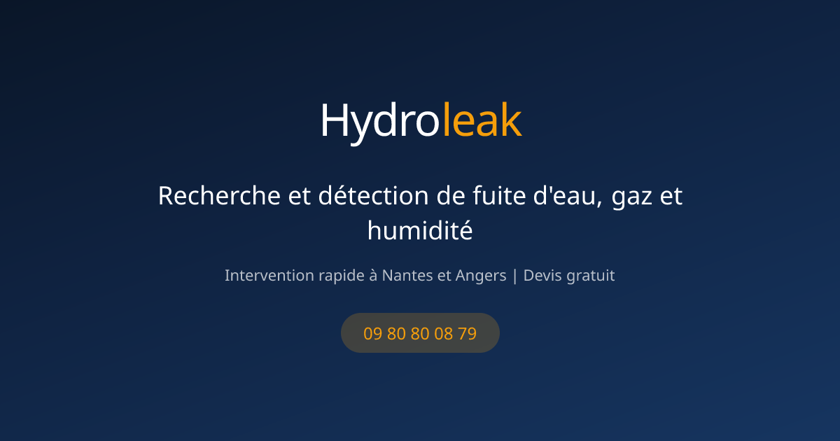 Hydroleak - Recherche fuite non destructive Nantes Angers
